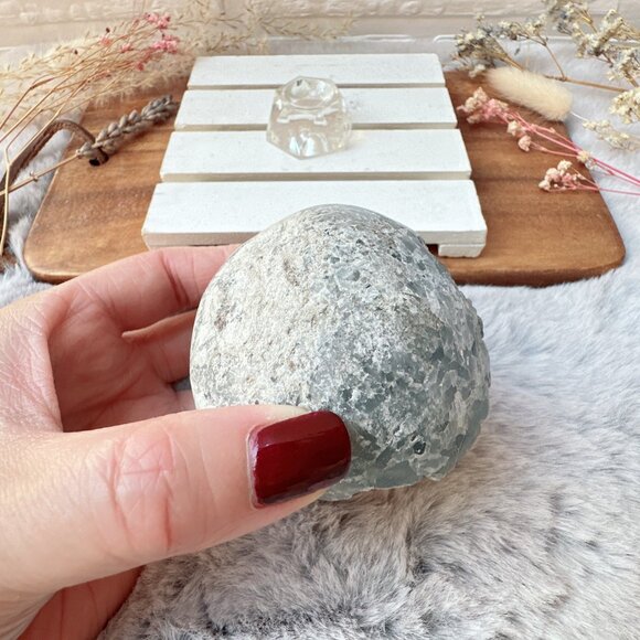 Beautiful Celestite Raw Crystal Cluster Sphere - Picture 4 of 10
